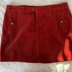 Banana Republic burnt orange corduroy skirt. Size 10